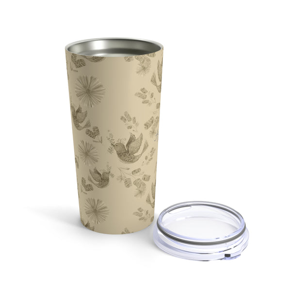 Sepia birds. Tumbler 20oz