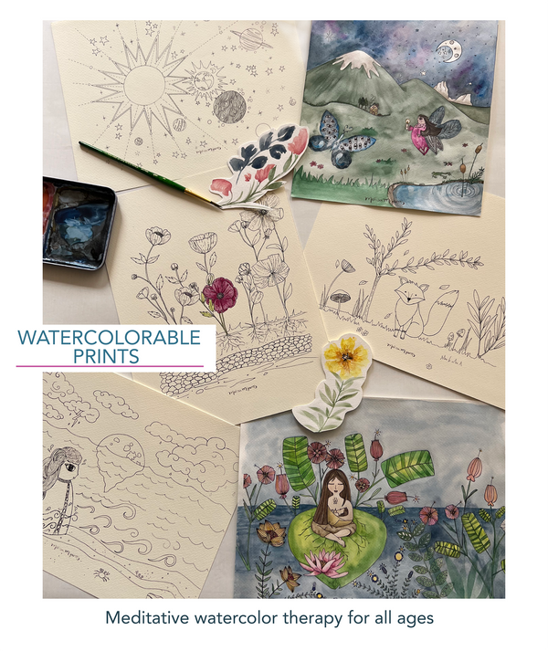 Universo Magico Watercolorable Print Outs [Pack of 10]
